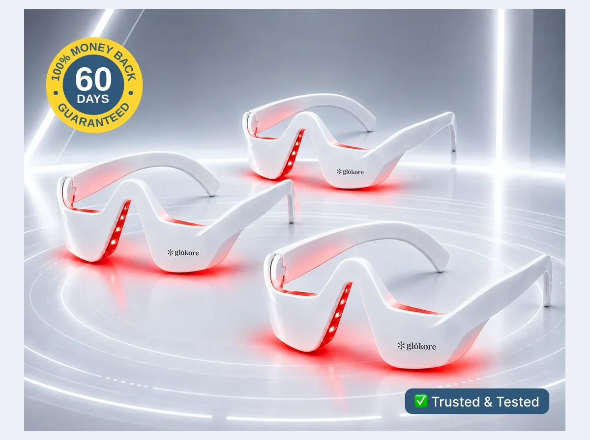 Glokore EyeRenew Pro Red Light & EMS Under-Eye Glasses Official Package Contents
